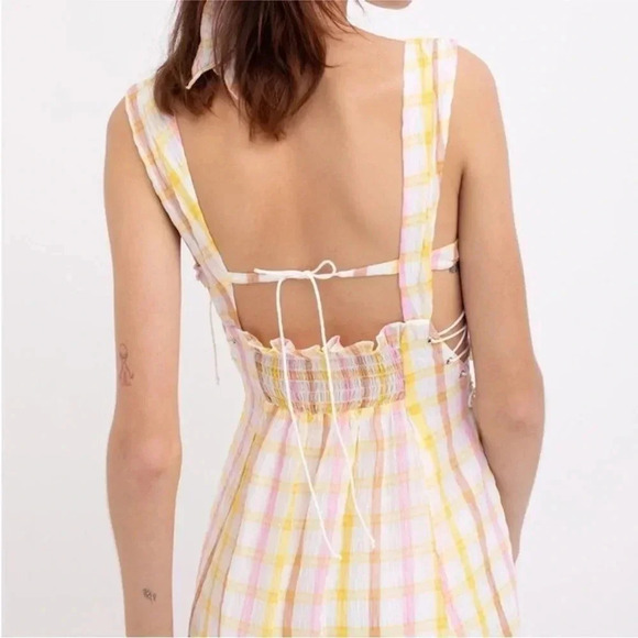 For Love and Lemons Rue Plaid Slit Midi Dress - Medium NWT - Picture 5 of 9